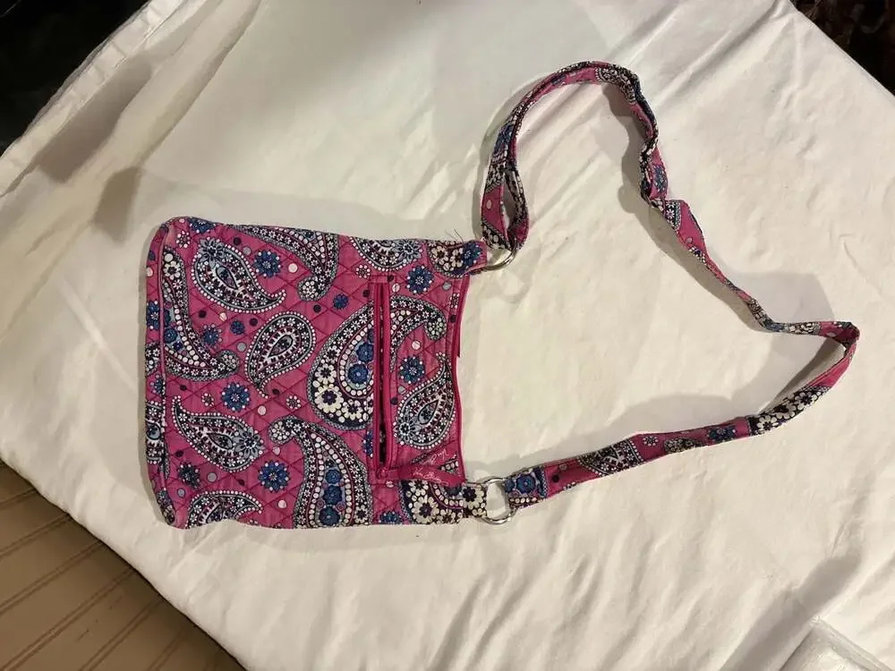 Vera Bradley Boysenberry Pink Paisley Quilted Crossbody Bag Purse